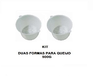 Kit com 2 Formas para Queijo Frescal 500g Polietileno