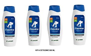 Shampoo Pet Antifungico Cetodine 500ml Kit 4uni. Cetoconazol