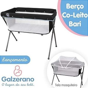 Berço de Bebê - Portátil - Co-Leito-Bari - Preto Cinza - Galzerano
