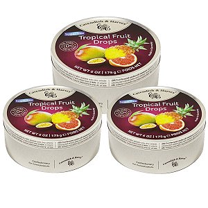 3x Bala Tropical Fruit Zero Açúcar Cavendish & Harvey Lata 175g