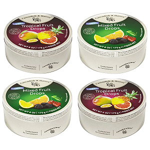 Kit 4 Balas Frutas Variadas Zero Açúcar Cavendish Sabores Lata 175g
