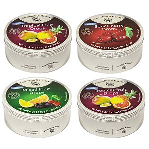 Kit 4 Balas Frutas Variadas Zero Açúcar Cavendish Sabores Lata 175g