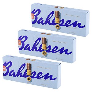 3x Biscoito Bahlsen Waffeletten Cobertura Chocolate 100g