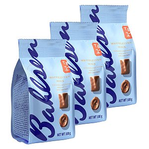 3x Mini Rolinhos Wafer Bahlsen Cobertura Chocolate Ao Leite 100g