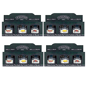 Kit 4 Mini Trio Geleia Francesa St Dalfour - 12 mini Geleias de 28g