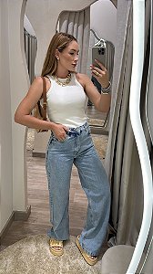 Calça Pantalona Jeans Carol