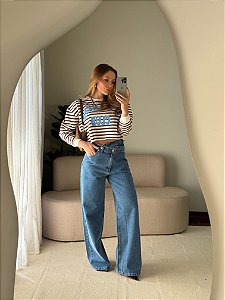 Calça Jeans Wide Leg Vanessa