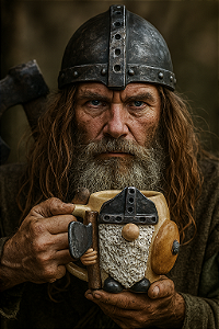 Caneca artesanal cerâmica esculpida barba branca