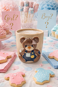 Caneca artesanal cerâmica ursinho