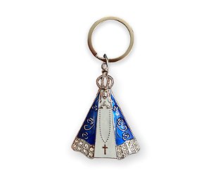 Chaveiro Strass Nossa Senhora Aparecida Prata