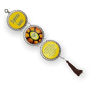 Divino Espirito Santo Decoração de Porta Madeira 42cm