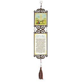Adorno de Porta Madeira Nossa Senhora de Fatima Duplo 45cm