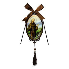 Adorno Enfeite de Porta Madeira São Francisco de Assis 30cm