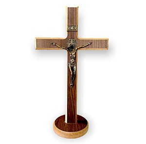 Crucifixo São Bento Parede e Mesa Madeira 12cm