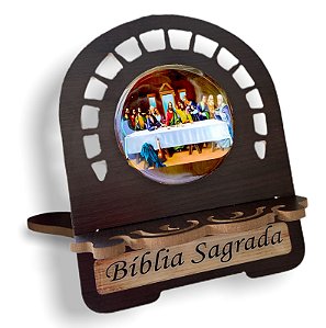 Porta Biblia Santa Ceia Madeira P  22 x 17,5