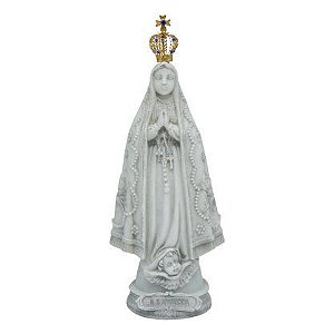 Imagem Nossa Senhora Aparecida Mármore Coroa de Metal 24cm