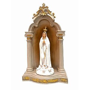 Nossa Senhora de Fatima Capela 13cm Resina Importada