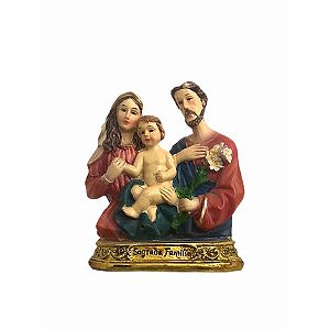 Imagem Sagrada Familia Busto Resina Importada 9cm