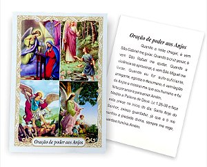 100 Santinho Folheto Oração Arcanjo Miguel Rafael Gabriel