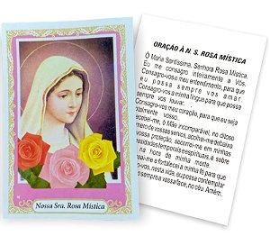 100 Santinho Folheto Oração Nossa Senhora Rosa Mistica