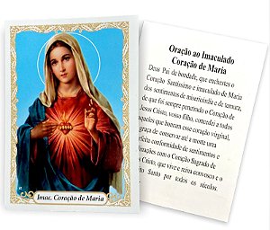 100 Santinho Folheto Oração Imaculado Coração de Maria