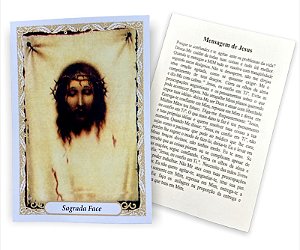 100 Santinho Folheto Oração Sagrada Face de Cristo