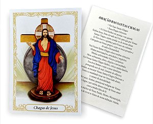 100 Santinho Folheto Oração Santa Chagas de Jesus