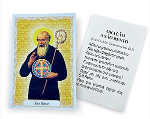 100 Santinho Folheto Oração Medalha de São Bento