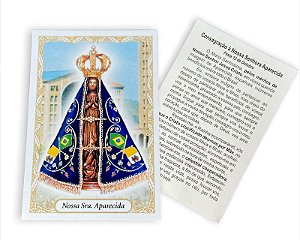 100 Santinho Folheto Oração Nossa Senhora Aparecida