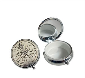 Teca Porta Hostia 5cm Eucaristia JHS Prata