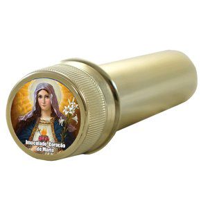 Aspersorio Agua Benta Sagrado Coração de Maria Acrílico 14cm