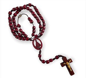 Terço Pescoço Madeira Nossa Senhora Aparecida 40cm