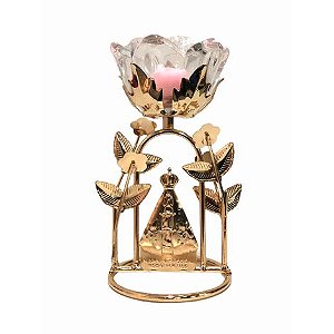 Castiçal Nossa Senhora Aparecida 13cm