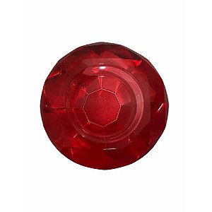 Porta Vela Vidro Cristal Circulo Vermelho 8x4