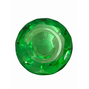 Porta Vela Vidro Cristal Circulo Verde 8x4