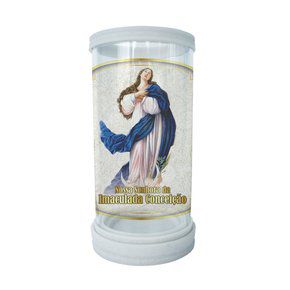 Porta Vela em Vidro Mármore Nossa Senhora da Conceição 18cm