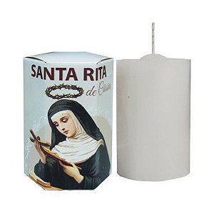 Vela caixa sextavada Santa Rita de Cassia 7.5 cm 125g