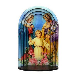 Capela em MDF Resinado Sagrada Familia 3D 24 cm