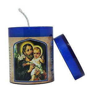 Vela Acrilica São José com menino Jesus perfumada
