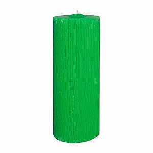 Vela Advento 25 cm x 9 cm Verde Texturizada