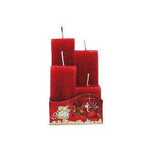 4 Velas Decorativas Vermelha Perfumada