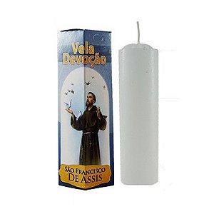 Vela Devoção São Francisco De Assis 13cm vem com Oração