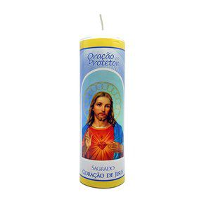 Vela Oração Protetor Sagrado Coração de Jesus 14cm