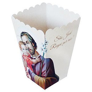 24 Protetor de Vela São José com Menino Jesus 10cm