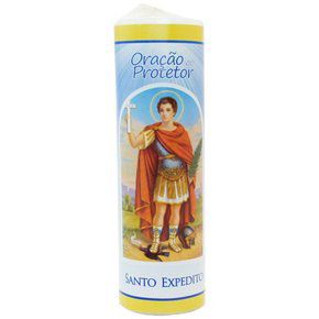 Vela Vidro Altar Santo Expedito 22cmx 8cm