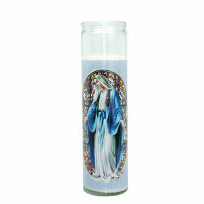 Vela Vidro Altar Nossa Senhora das Graças  22cmx 8cm