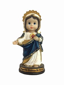 Imagem Sagrado Coração de Maria Infantil Resina Importada 10cm