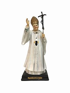Papa João Paulo II Imagem Resina Importada 22cm