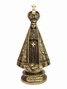 Imagem Nossa Senhora Aparecida Resina Importada 42cm Dourada