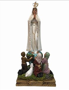 Imagem Nossa Senhora de Fatima Pastores Resina Importada 40cm